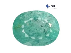 5.47CTS GIT CERTIFIED bluish green natural paraiba tourmaline oval cut - Picture 1 of 5