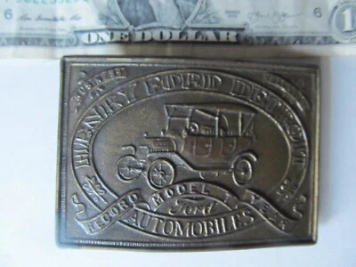 REALLY NICE CAST BRONZE BELT BUCKLE, Model T FORD Commemorative, GIFT - Image 1 of 4