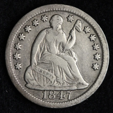 1847 Seated Liberty Silver Half Dime CHOICE XF E247 YEM Cover