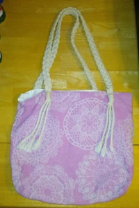 Begonville lace beach bag pink NICE!see pics, read details. free shipping - Picture 1 of 6