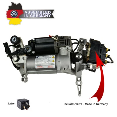 VW Touareg (7L) Alimentation de l'air suspension pneumatique compresseur + Valve - Photo 1/4