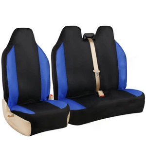 FOR RENAULT TRAFIC 2009 2010 2011- PREMIUM BLUE PATCH FABRIC VAN SEAT COVERS 2+1 - Picture 1 of 5