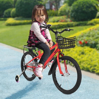 Bicicleta para niños de 18 pulgadas para niños y niñas Bicicleta roja con ruedas de entrenamiento Foto 1 de 4
