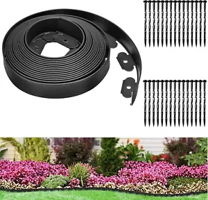 🆕 No Dig 33' Landscape Garden Borders Edging 2" Tall Flexible BLACK - Picture 1 of 7