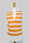 New EX Gap Pink Orange Striped Jersey Sleeveless Collared Rugby Polo Shirt S