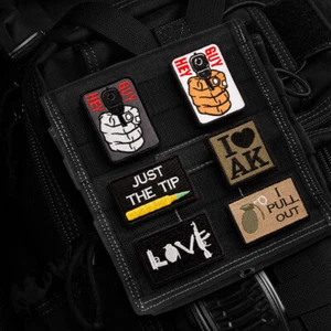 AK Gun Grenade Embroidered Sew On Hook Loop Patch Badge Fabric Cap Craft Sticker - Picture 1 of 13