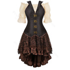 Costume corset steampunk chemisier épaule hors buste corset robe cosplay