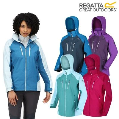 Chaqueta impermeable con capucha Regatta para mujer Calderdale IV bolsillos con cremallera Foto 1 de 2