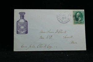 Massachusetts: Cubierta publicitaria de perfume corona de East Cambridge década de 1870 - Imagen 1 de 2