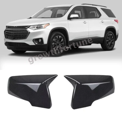 Cubierta de espejo retrovisor de fibra de carbono para Chevrolet Traverse 2018-23 con intermitente Foto 1 de 4