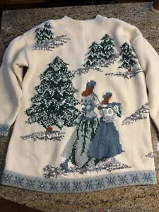(Sz XL) Vintage Talbots KNIT Holiday SWEATER Christmas VINTAGE - Picture 1 of 16