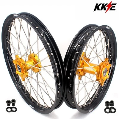 Ruedas CNC para moto de cross KKE 21/18 para Suzuki DRZ400SM 2005-2025 DRZ400 S 00-25 dorado Foto 1 de 4