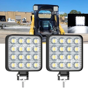 2PCS Square LED WORK LIGHTS Fit CAT Skid loader 259D3 236D3 262D 259D 272D2 XHP - Picture 1 of 10