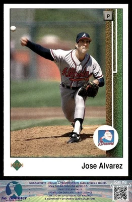 1989 Upper Deck #734 Jose Alvarez RC Atlanta Braves 89UD - Image 1 of 2