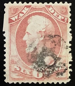 USA 1873 #O86 Rose 6c War Dept Official Stamp VF Used  - Bild 1 von 3