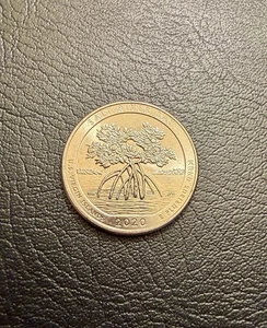 2020-P Feeder Finger Lines US Mint Error Salt River Bay Quarter ATB 25c AU/BU - Picture 1 of 6