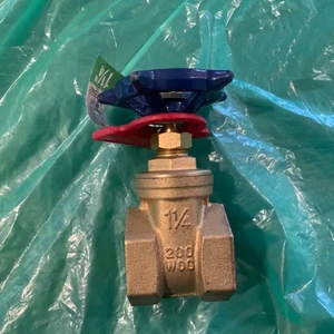 EVERBILT  1-1/4" Brass Gate Valve - 200 WOG, F x F,  170-2-114-EB, LEAD FREE - Picture 1 of 6
