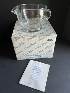 Princess House Heritage Sauceboat Etched Crystal Clear Glass 16 Oz #405 Vintage - Picture 1 of 4