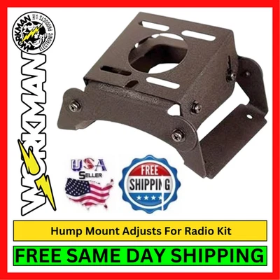 Workman HUM1 Universal CB Radio Hump Mount Adjustable Steel Bracket 5x8 Tilt Kit - Image 1 of 4