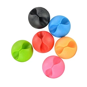 24pcs Colorful Desktop Cable Clip Organizer Single Slot Table Cord Management - Afbeelding 1 van 12