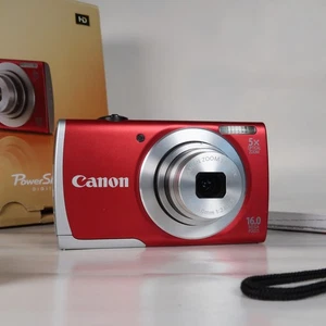 Canon Powershot A2500 Digital Camera Red 16Mp 5x Case, Boxed - Very Good - Photo 1 sur 21