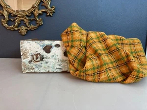 🍂 Vintage handgewebte Wolle Plaid - herbstliches Erbstück Tuch - 25" L x 53" B - Bild 1 von 17