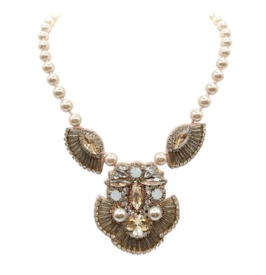 CHLOE & ISABEL Jolie Blush Pink Rhinestone Statement Adjustable Necklace - Image 1 of 4