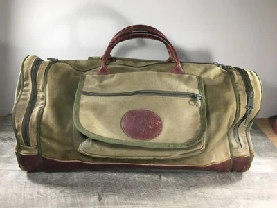 Timberdoodle Travel Battenkill Duffel Duffle Gym Weekender Leather Bag 23X11X9 - Image 1 of 4