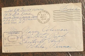 1944 FREE Army Cover - Passed by US Army Examiner - USO Logo on Back - Picture 1 of 2