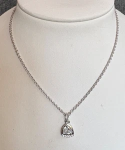 Judith Ripka STerling Silver CZ Pendant on Chain - Picture 1 of 7