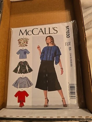 Nuevo patrón de costura McCall's M7630 Misses 14 a 22 tops Foto 1 de 2