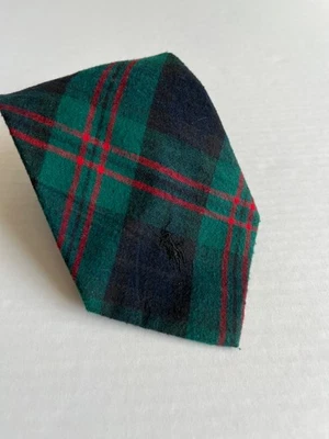 Gravata polo masculina vintage Ralph Lauren multicolorida xadrez algodão 57L 4W - Imagem 1 de 4