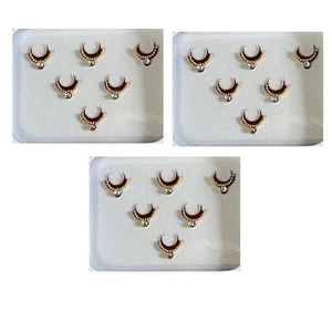 Bindi Piedra Moti Tradicional India Forma Media Luna 1 Línea - Imagen 1 de 5