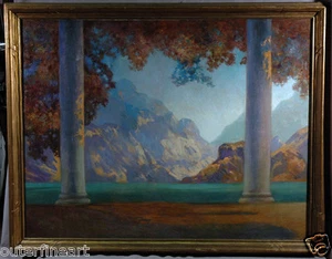 A Finely Done Imitation of Artist Maxfield Parrish's "Daybreak" Oil Painting - Picture 1 of 10