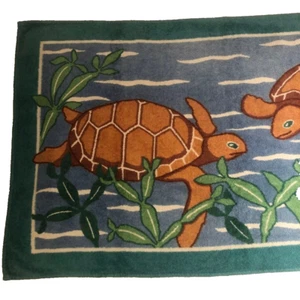 HERMES Paris Cotton Beach Towel Bath Mat Towel Turtle Green 148×87cm - Picture 1 of 8
