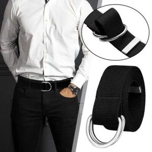 🔥Non Porous Elongated Canvas Belt with Simple Double Unisex Loop Bbuckle - Bild 1 von 18