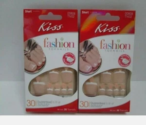 KISS FRANZÖSISCHE ZEHENNÄGEL PEDIKÜRE KURZE LÄNGE KLEBER AUF KIT BAHAMAS - 2 BOXEN - Bild 1 von 1
