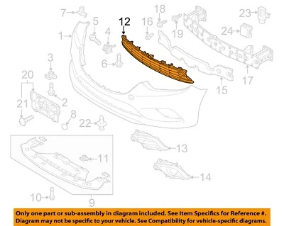 Parachoques delantero MAZDA OEM 14-17 6 - Parrilla inferior inferior inferior GJR9501T1A Foto 1 de 2