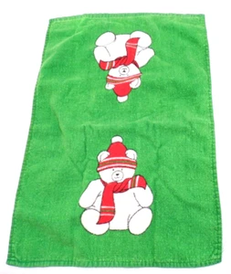 Toalla de mano vintage de Navidad de oso de peluche sin etiquetas - Imagen 1 de 6
