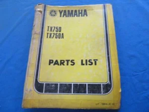 Yamaha TX750 TX750A 1974 lista de piezas plat 10013-41-01 yh2 - Imagen 1 de 1