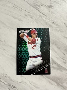 2020 Topps Chrome Black Mike Trout Green Refractor #’d /99