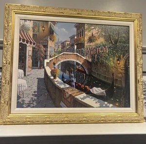 Bob Pejman Passage To San Marco Deluxe Edition 26x32 Gold Framed Large 21/45 - Picture 1 of 24