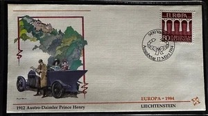LIECHTENSTEIN 1984 FDC EUROPA WATERCOLOR CACHET AUTOMOBILES FLEETWOOD -S16826 - Picture 1 of 1