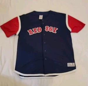 Boston Red Sox MLB True Fan Jersey Adult Size 2XL XXL Blue Red - Picture 1 of 6