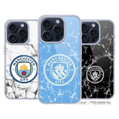 MANCHESTER CITY MAN CITY FC MARBLE BADGE SOFT GEL CASE FOR APPLE iPHONE PHONES - Image 1 of 4