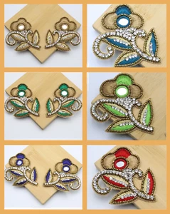 FCL 1 Paar Aufnäher Applikation Blumenform Verzierung Stoffperlen Pailletten - Bild 1 von 32