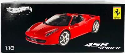 EBOND Ferrari 458 Spider - Limited Edition - 1:18 - Hot Wheels Elite - 0390 - Immagine 1 di 3