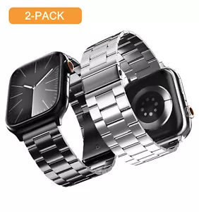 2 PACK Stainless Steel Apple Watch Band 42 44 45 49mm for All Series SE 8 7 6 - Picture 1 of 17