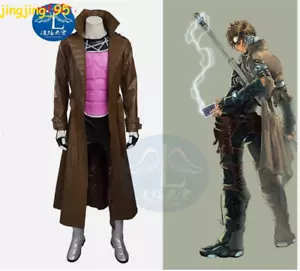 X-Men Gambit Cosplay Costumes Men's Halloween Outfit Uniform Full Suit Accessory - Picture 1 of 13