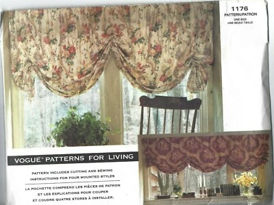 Vogue Sewing Pattern 1176, Four Styles of Window Shades, Blinds, Uncut - Image 1 of 2